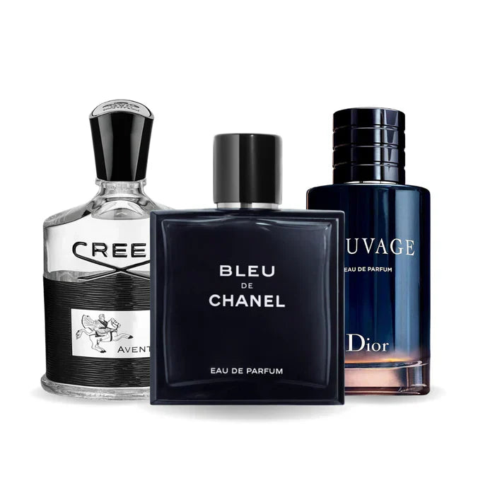 Box mit 3 Parfums: Creed AVENTUS, BLEU DE CHANEL & Dior SAUVAGE 100 ml