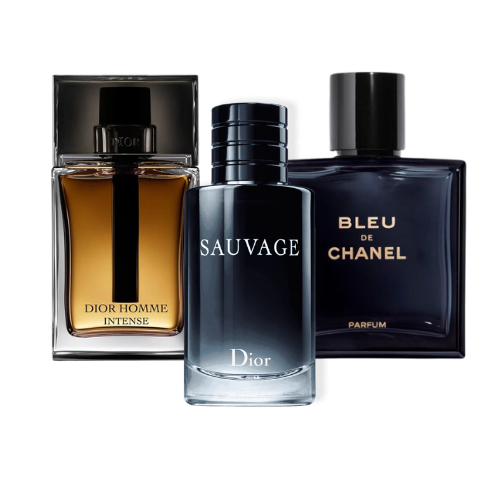 Box mit 3 Parfums: Sauvage Dior, Bleu de Chanel & Dior Homme Intense 100 ml