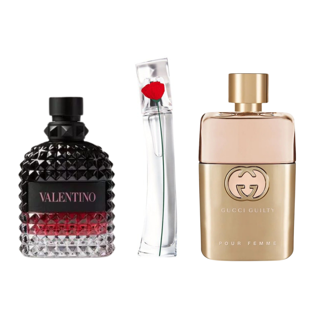 Box mit 3 Parfums: Gucci Guilty, Valentino Intense und Flower by Kenzo – 100 ml